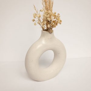 Jarrón donut, jarrón minimalista, jarrón wabi-sabi